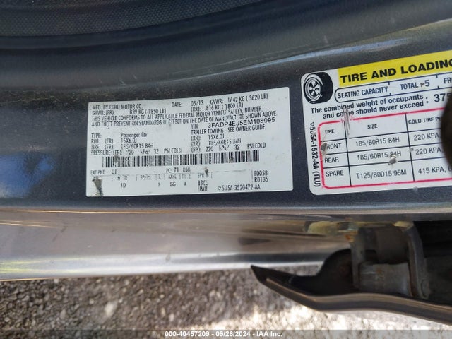 Ford FIESTA SE 2014 3FADP4EJ5EM108095 Image 9