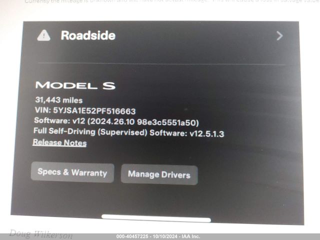 5YJSA1E52PF516663 Tesla Model S Dual Motor All-wheel Drive/standard Range