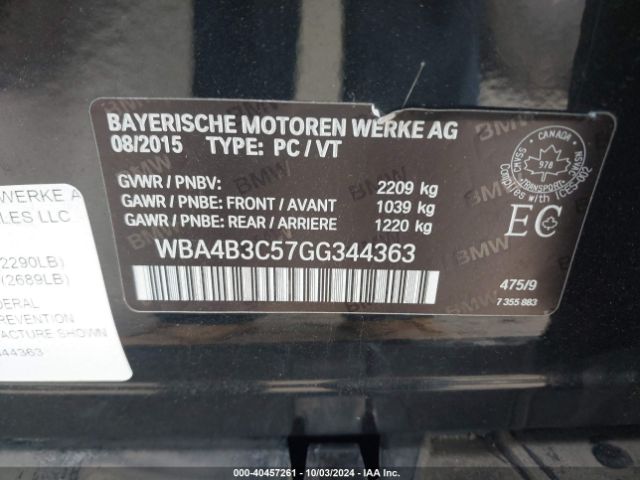 WBA4B3C57GG344363 BMW 435i Gran Coupe Xdrive