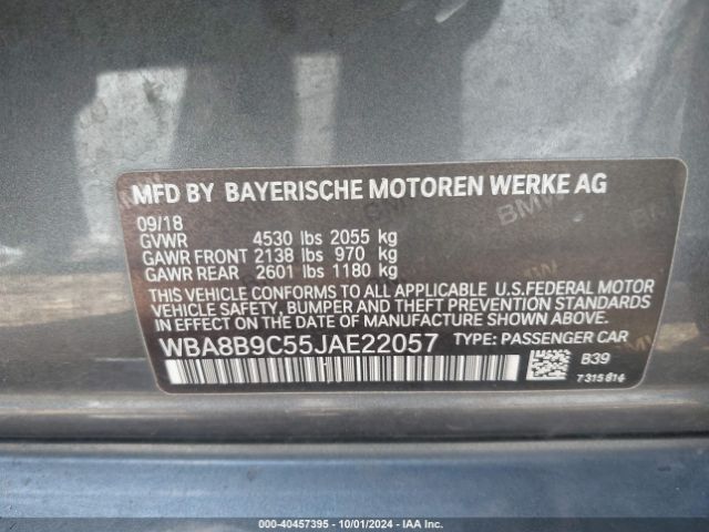 WBA8B9C55JAE22057 BMW 330I