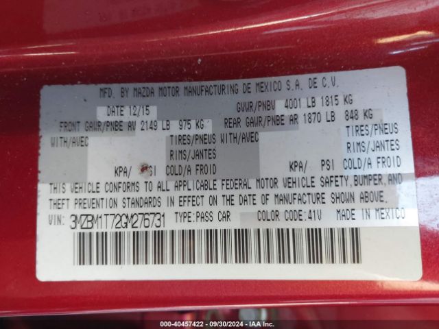 3MZBM1T72GM276731 Mazda Mazda3 I Sport