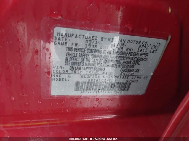 3N1AB7AP9EL653863 Nissan SENTRA S