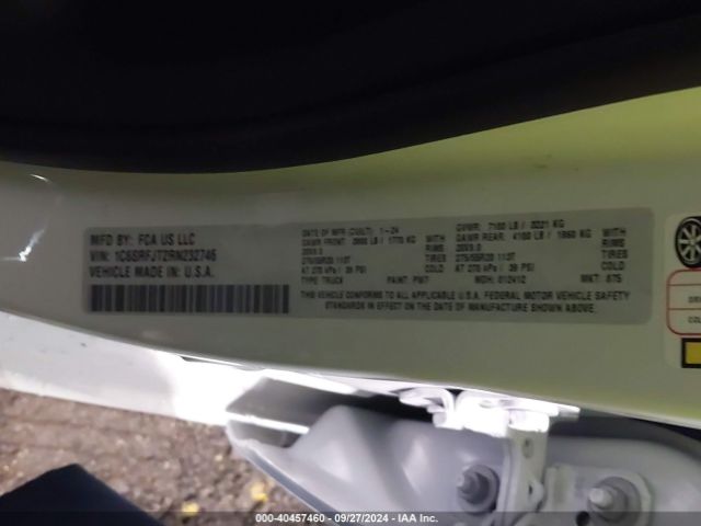 1C6SRFJT2RN232746 RAM 1500 Laramie  4x4 5'7 Box