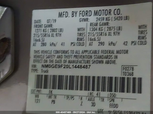 Ford Transit Connect Xlt Passenger 2020 NM0GE9F20L1448487 Image 9
