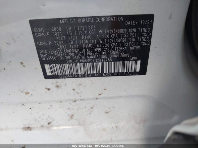 4S4WMARD8N3412758 Subaru Ascent Touring