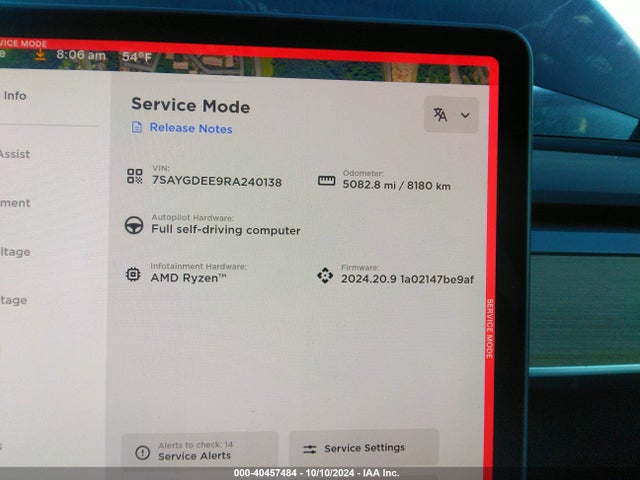 2024 TESLA MODEL Y 7SAYGDEE9RA240138 Photo 6