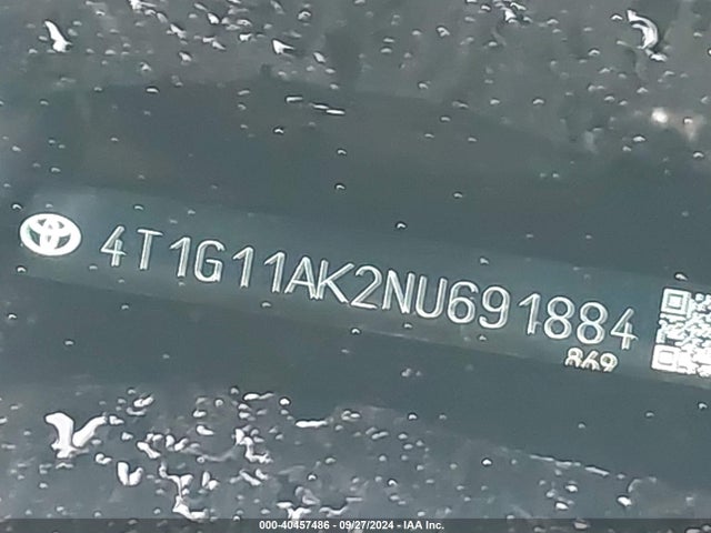 Toyota CAMRY SE 2022 4T1G11AK2NU691884 Image 9