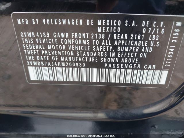 3VWDB7AJ4HM200980 Volkswagen Jetta 1.4t Se