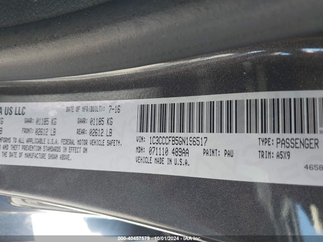 1C3CCCFB5GN196517 Chrysler 200 Touring
