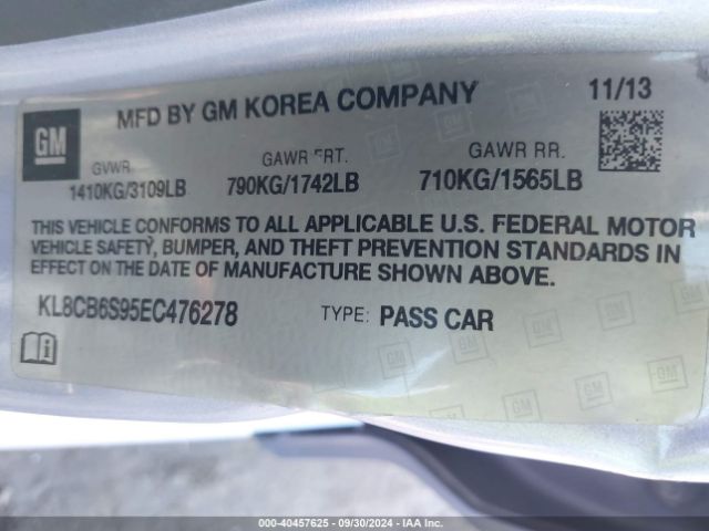 KL8CB6S95EC476278 Chevrolet Spark Ls Auto