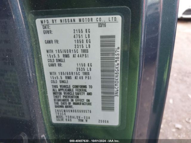 3N6CM0KN8GK698576 Nissan Nv200 S