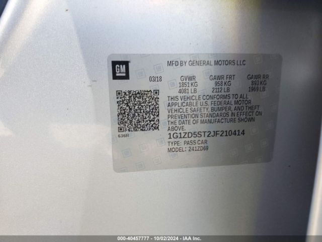 1G1ZD5ST2JF210414 Chevrolet MALIBU LT