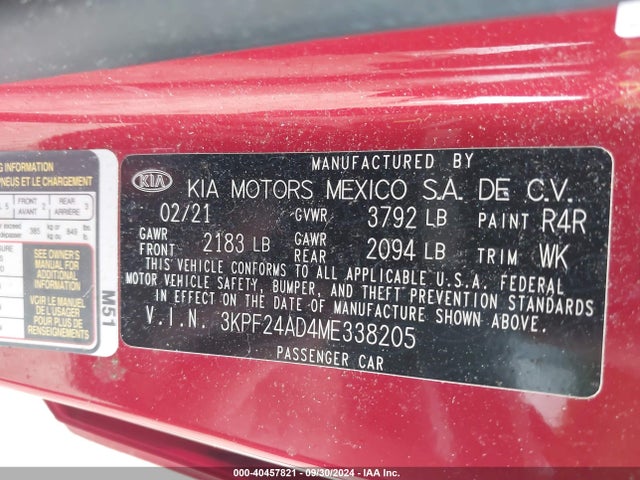 KIA Forte Lxs 2021 3KPF24AD4ME338205 Image 9