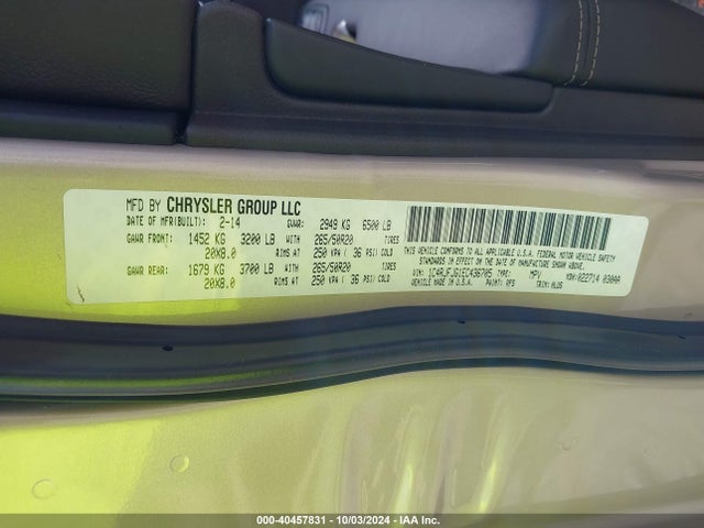 1C4RJFJG1EC436705 Jeep Grand Cherokee Summit