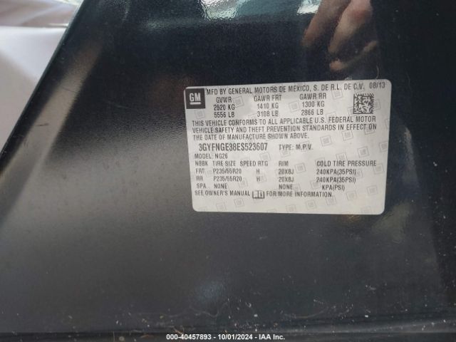 3GYFNGE38ES523607 Cadillac Srx Premium Collection