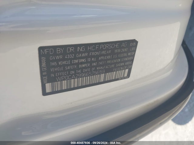 2006 PORSCHE 911 WP0CA29966S756159 Photo 8