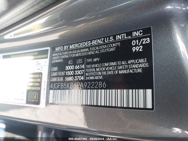 4JGFB5KB6PA922286 Mercedes-Benz Gle 450 4matic
