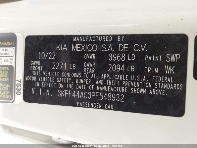3KPF44AC3PE548932 KIA FORTE GT