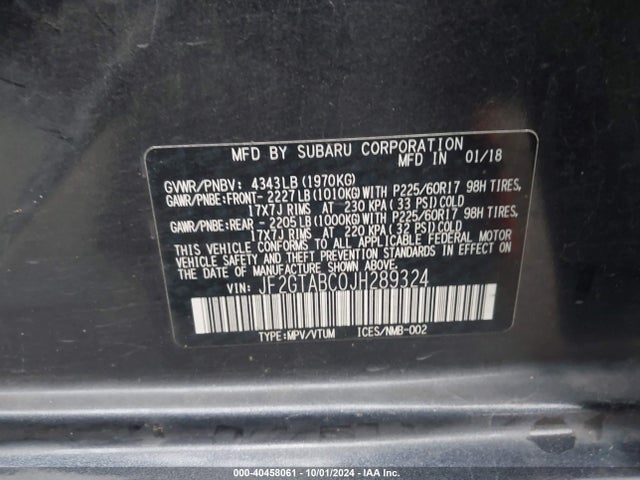 Subaru Crosstrek 2.0i Premium 2018 JF2GTABC0JH289324 Image 9