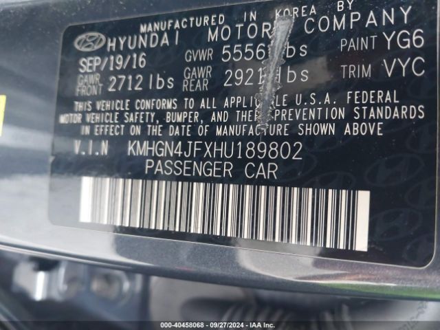 KMHGN4JFXHU189802 Genesis G80 5.0 Ultimate