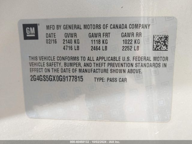 2G4GS5GX0G9177815 Buick Regal Turbo Premium Ii
