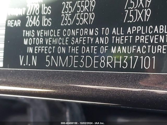 5NMJE3DE8RH317101 Hyundai Tucson Limited