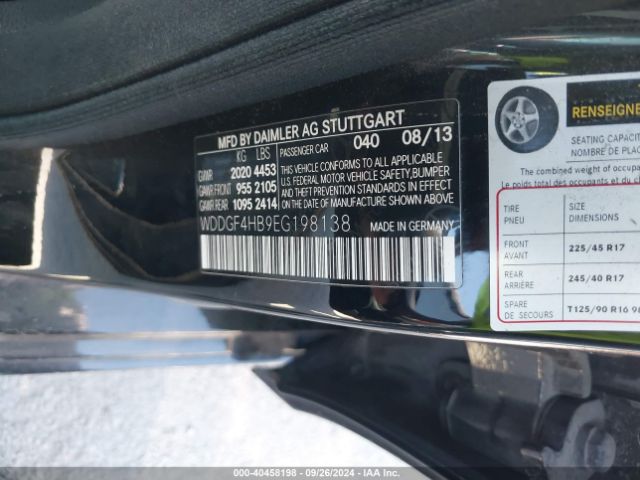 WDDGF4HB9EG198138 Mercedes-Benz C 250 Luxury/sport