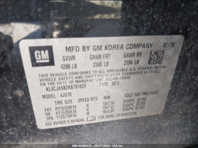 KL4CJASB2KB781829 Buick Encore Fwd Preferred