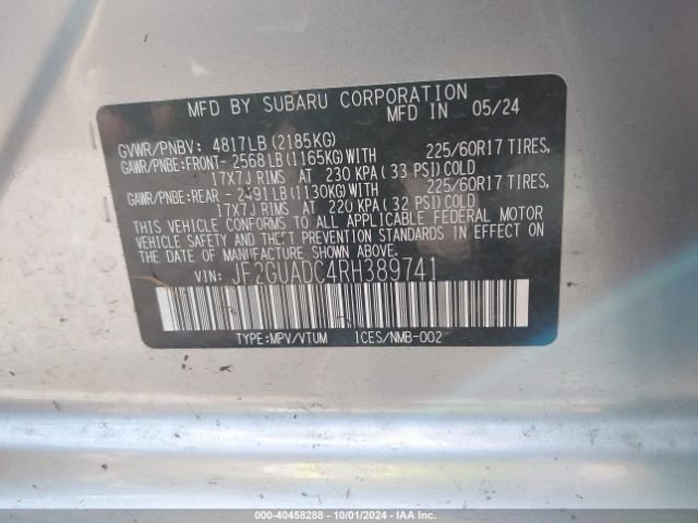 JF2GUADC4RH389741 Subaru Crosstrek Premium