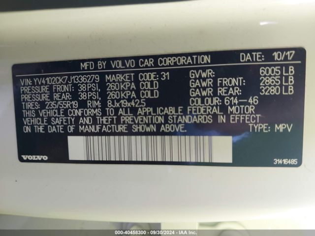 YV4102CK7J1336279 Volvo Xc90 T5 Momentum