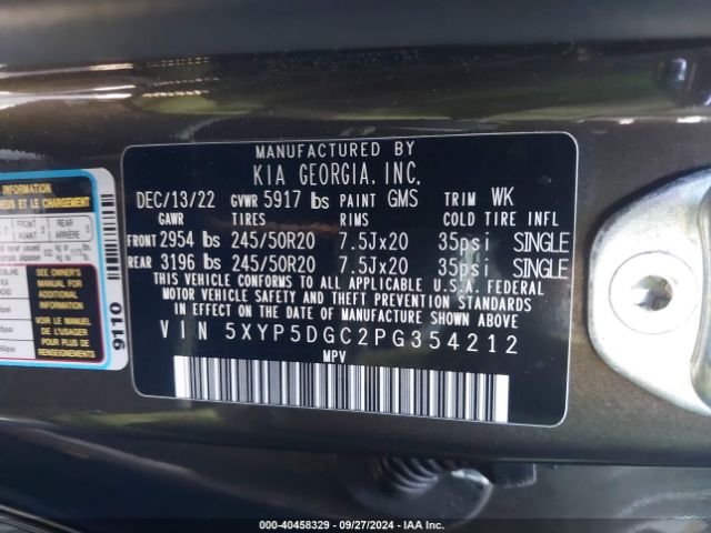 5XYP5DGC2PG354212 KIA Telluride Sx X-line
