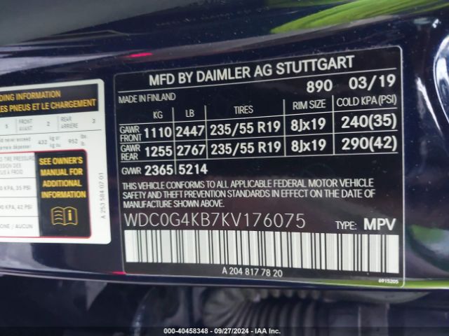 WDC0G4KB7KV176075 Mercedes-Benz Glc 300 4matic