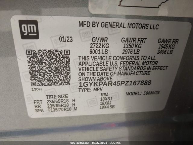 1GYKPAR45PZ167888 Cadillac Xt6 Fwd Luxury