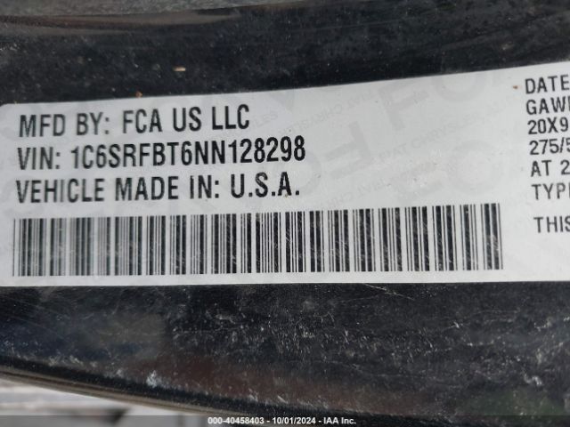1C6SRFBT6NN128298 RAM 1500 Big Horn Quad Cab 4x4 6'4 Box