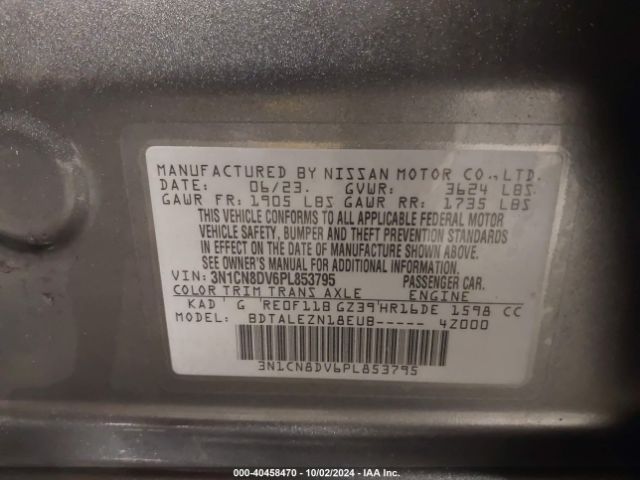 3N1CN8DV6PL853795 Nissan Versa 1.6 S Xtronic Cvt