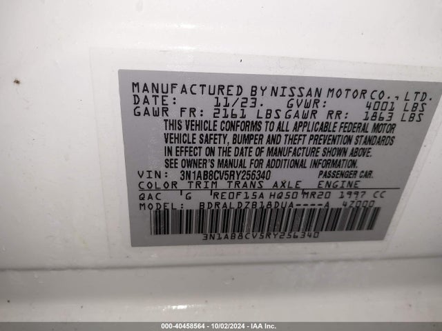 Nissan Sentra Sv Xtronic Cvt 2024 3N1AB8CV5RY256340 Image 9
