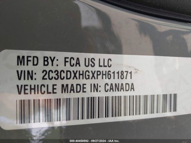 2C3CDXHGXPH611871 Dodge CHARGER GT