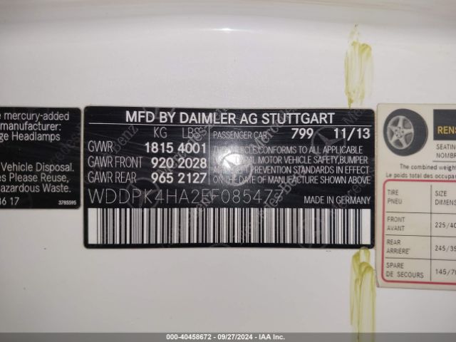 WDDPK4HA2EF085477 Mercedes-Benz SLK 250