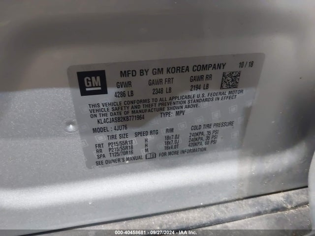 KL4CJASB2KB771964 Buick Encore Fwd Preferred