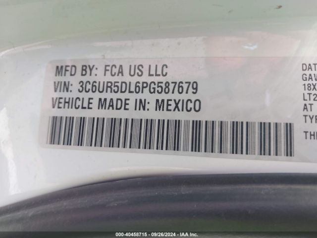 3C6UR5DL6PG587679 RAM 2500 Big Horn  4x4 6'4 Box