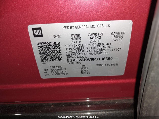 5GAEVAKW9PJ136650 Buick Enclave Essence Awd