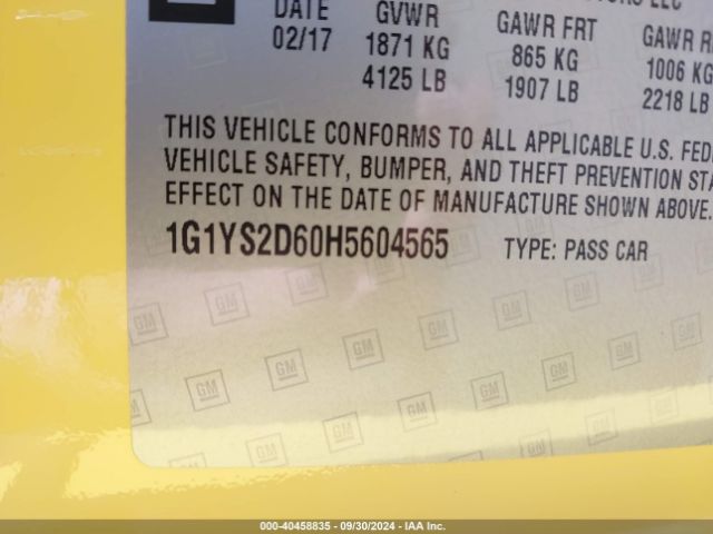 1G1YS2D60H5604565 Chevrolet Corvette Z06