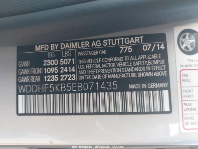 WDDHF5KB5EB071435 Mercedes-Benz E 350
