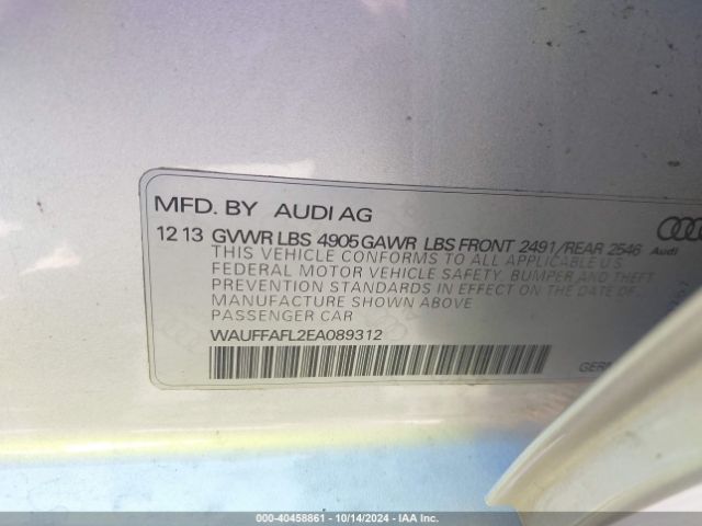 WAUFFAFL2EA089312 Audi A4 2.0t Premium