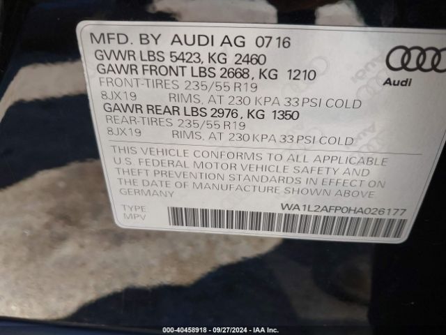 WA1L2AFP0HA026177 Audi Q5 2.0t Premium