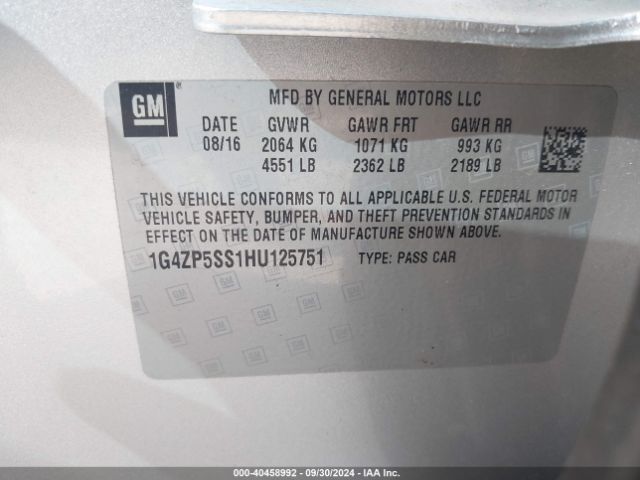 1G4ZP5SS1HU125751 Buick Lacrosse Essence