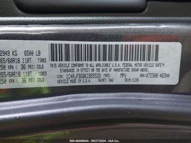 1C4RJFBG8KC855533 Jeep Grand Cherokee Limited 4x4