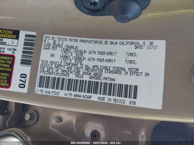 3TMCZ5AN7JM125425 Toyota Tacoma Trd Sport