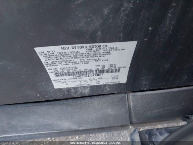1FAHP2D81JG123847 Ford TAURUS SE