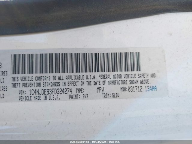 1C4NJDEB3FD324274 Jeep Compass High Altitude Edition